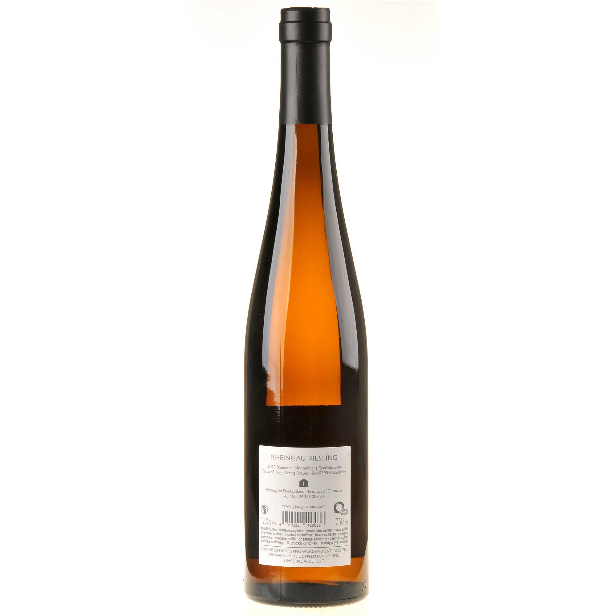 Weingut Georg Breuer Riesling Nonnenberg 2023 Rücketikett