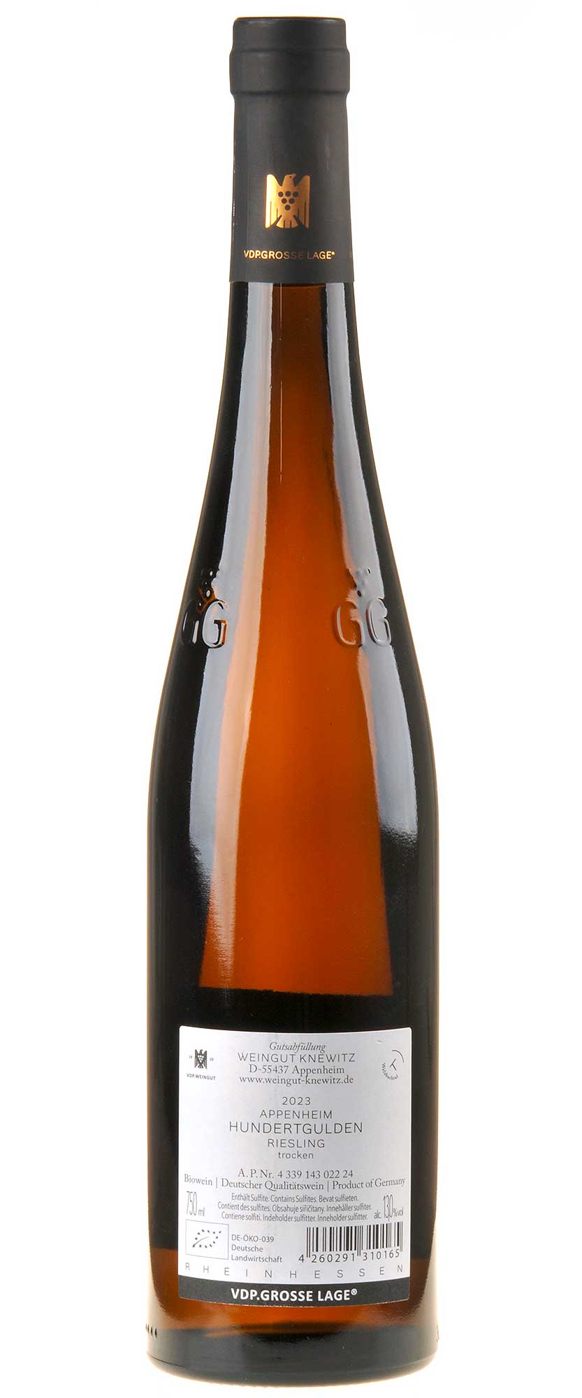 Weingut Knewitz Riesling Hundertgulden Großes Gewächs 2023 Rücketikett