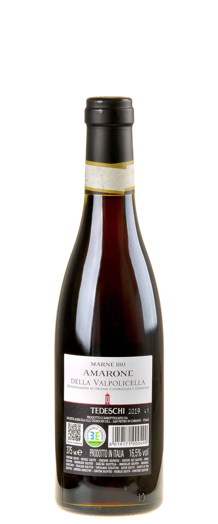 Tedeschi Marne 180 Amarone della Valpolicella DOCG 2019 0,375l Rücketikett