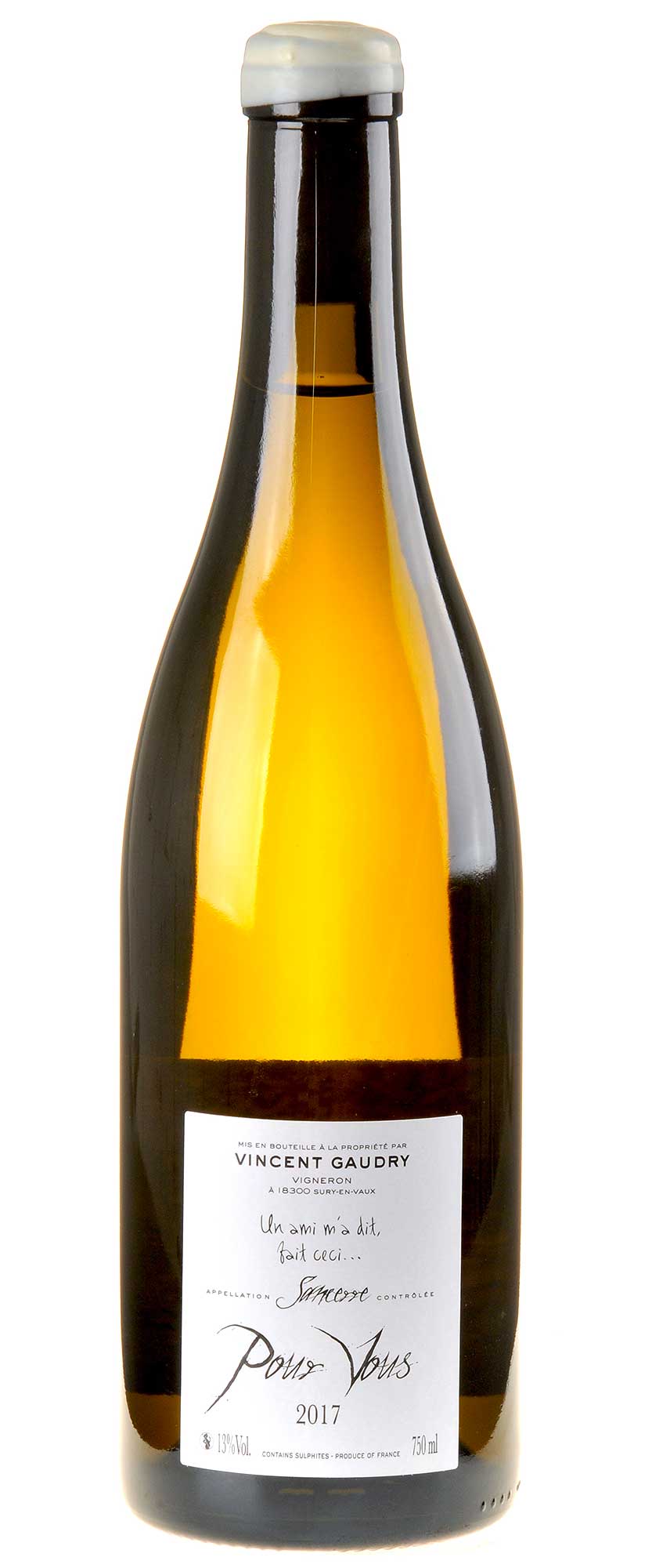 Vincent Gaudry Sancerre Blanc Pour Vous Bio 2017 Rücketikette