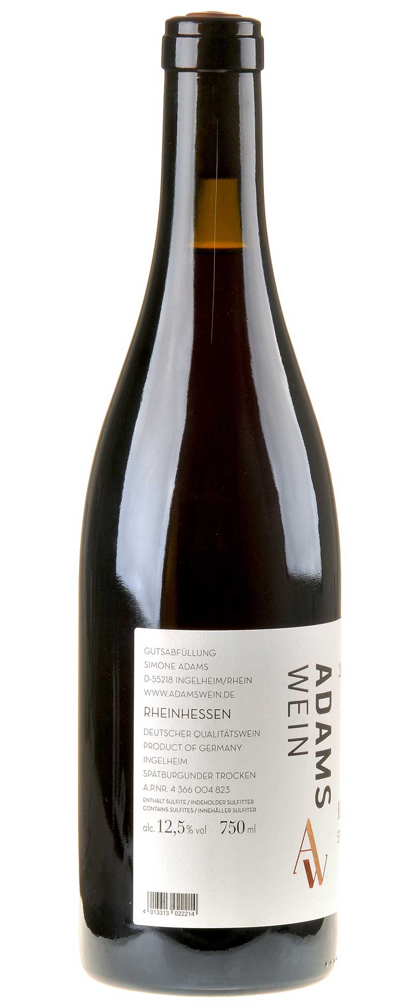 AdamsWein Spätburgunder Heerweg 2021 Rücketikett