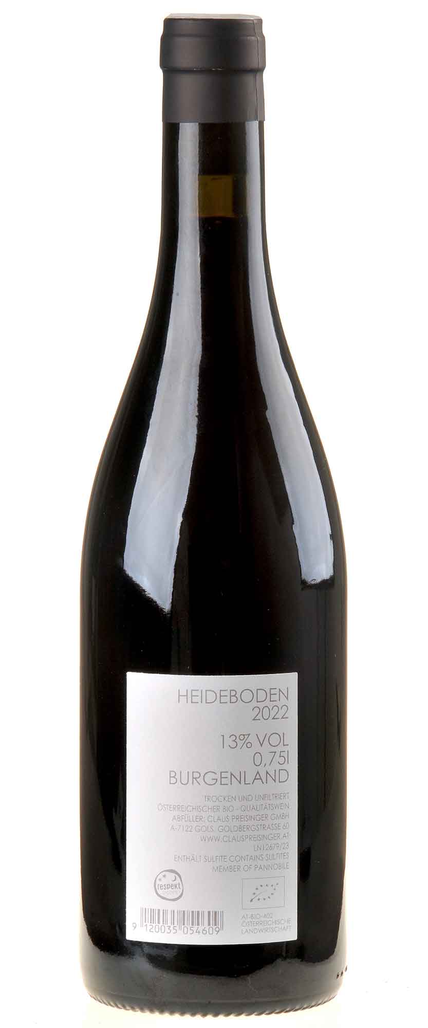Claus Preisinger Heideboden Bio 2022 Rücketikett