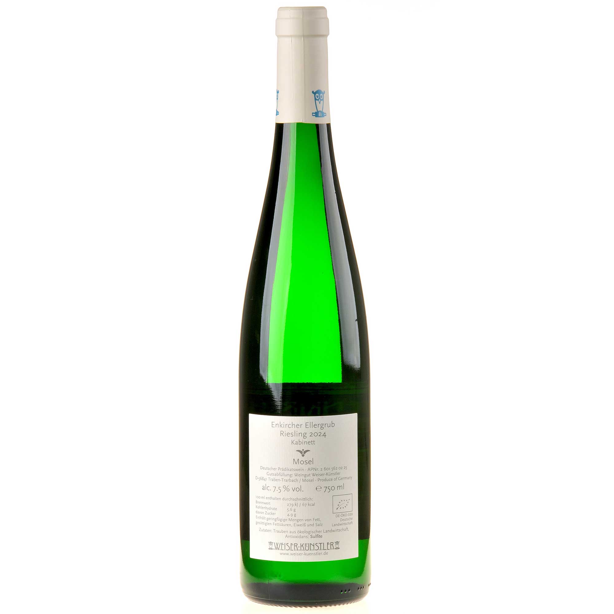 Weiser-Künstler Riesling Enkircher Ellergrub Kabinett Bio 2024 Rücketikett