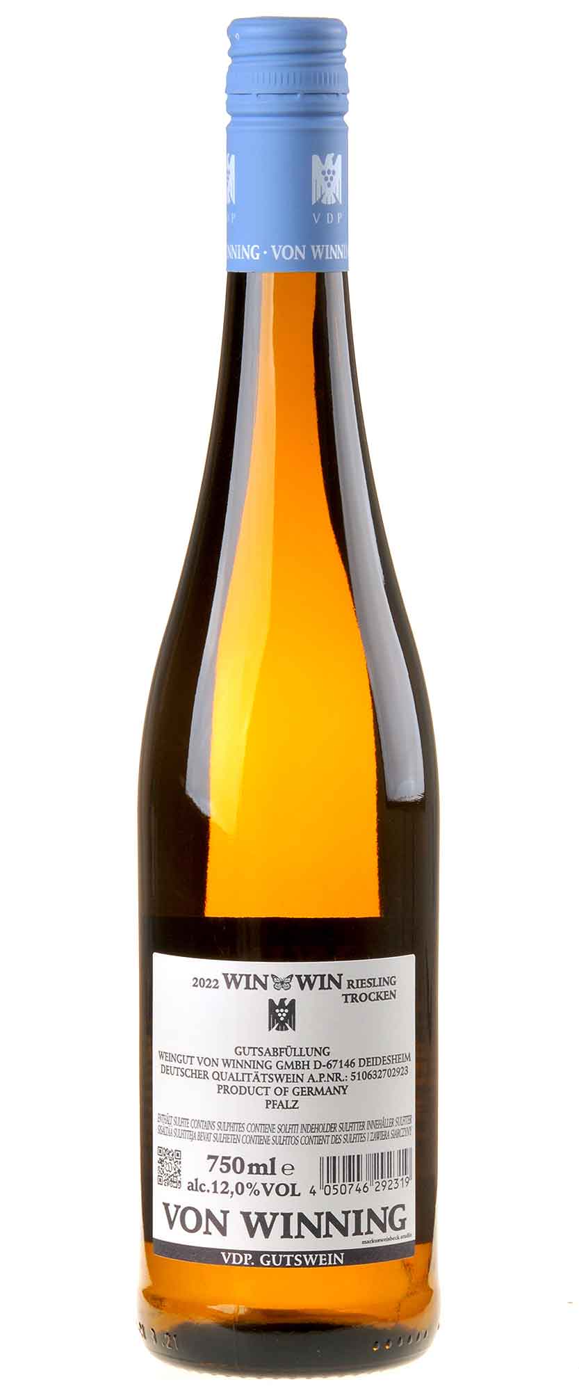 Von Winning Riesling Win Win 2022 Rücketikett