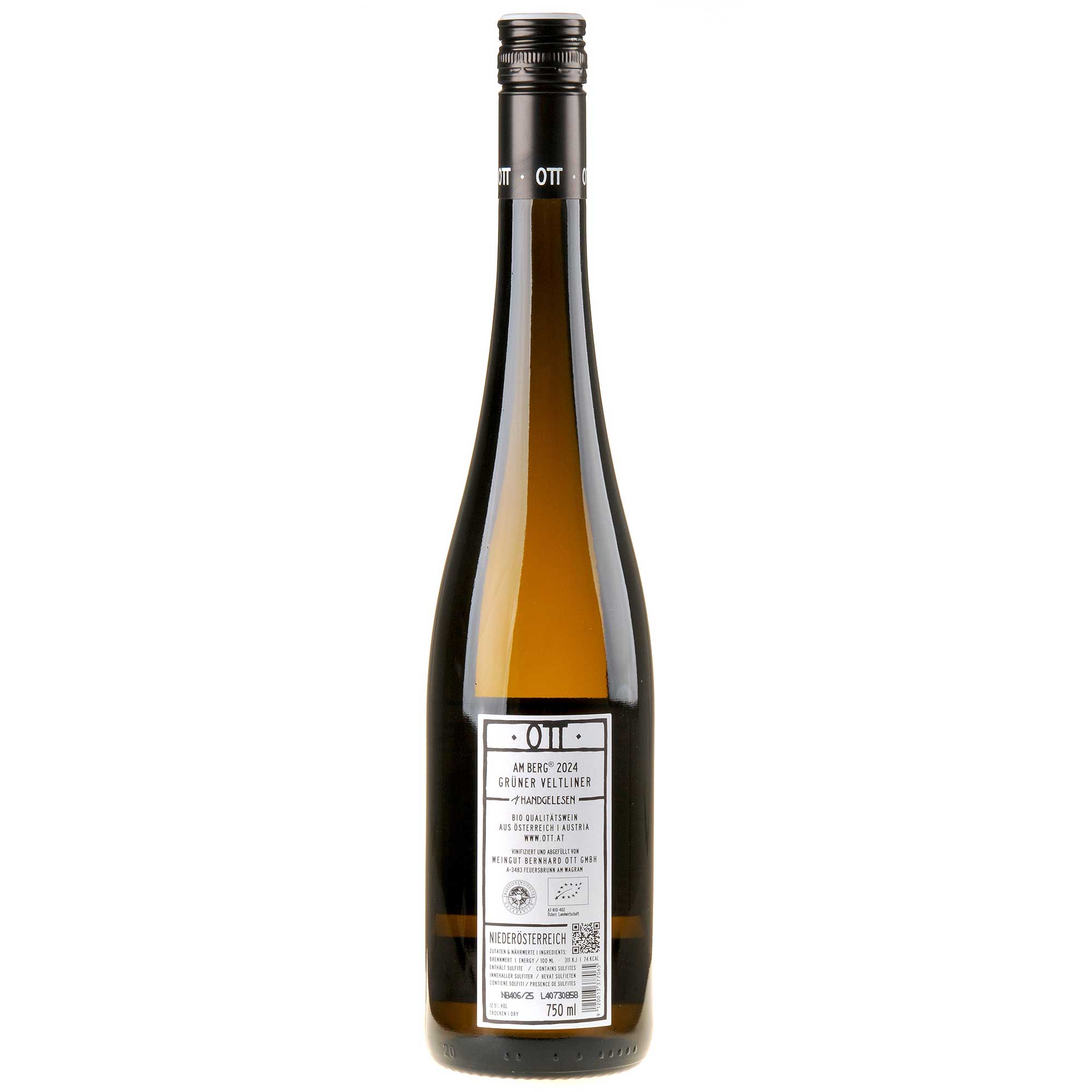 Bernhard Ott Grüner Veltliner am Berg Bio 2024 Rücketikett