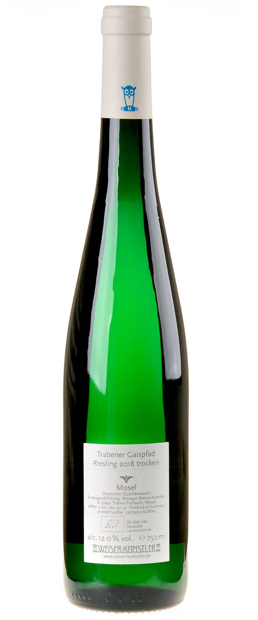 Weiser-Künstler Riesling Gaispfad trocken Bio 2018 Rücketikett