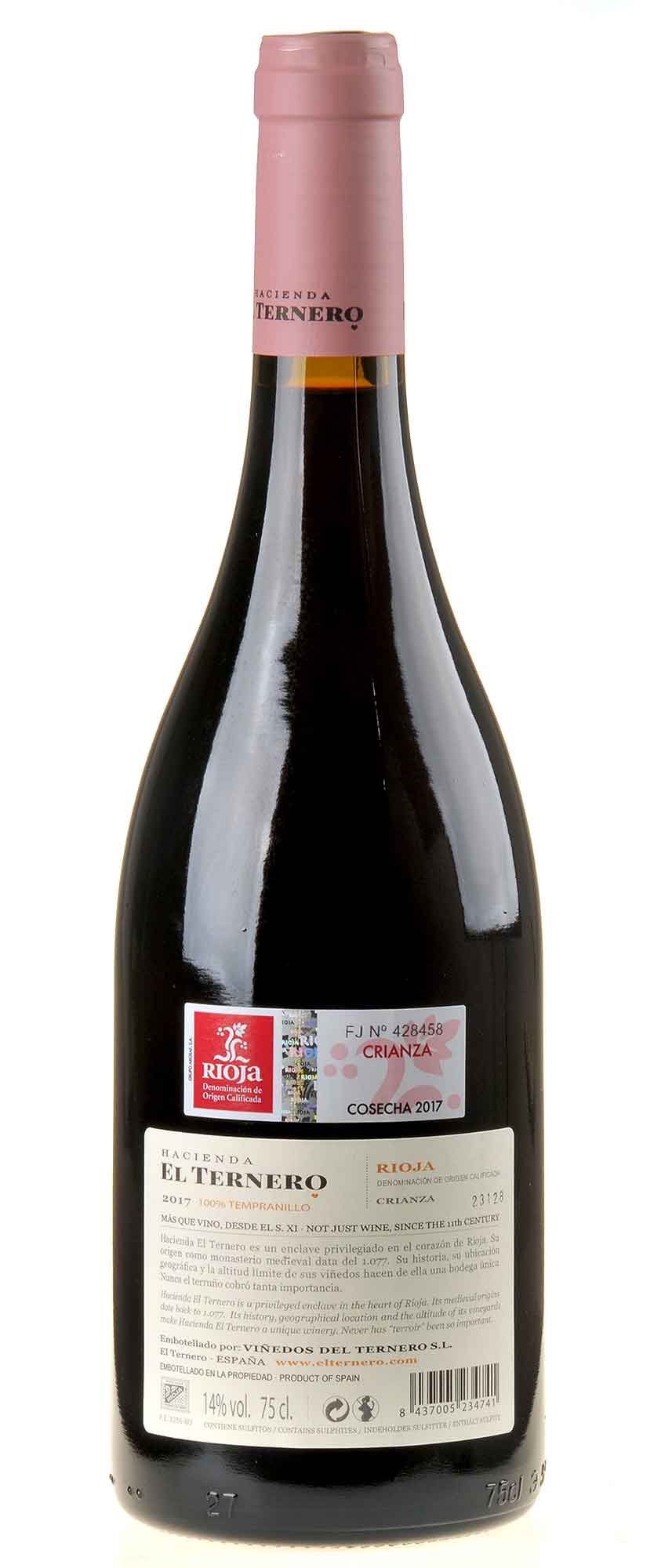 Hacienda el Ternero Rioja Crianza Selección 2017 Rücketikett