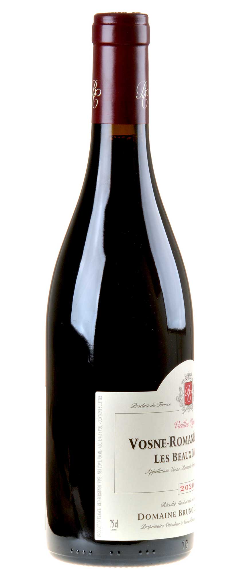 Bruno Clavelier Vosne Romanée 1er Cru Les Beaux Monts Bio 2020 Seitenetikett