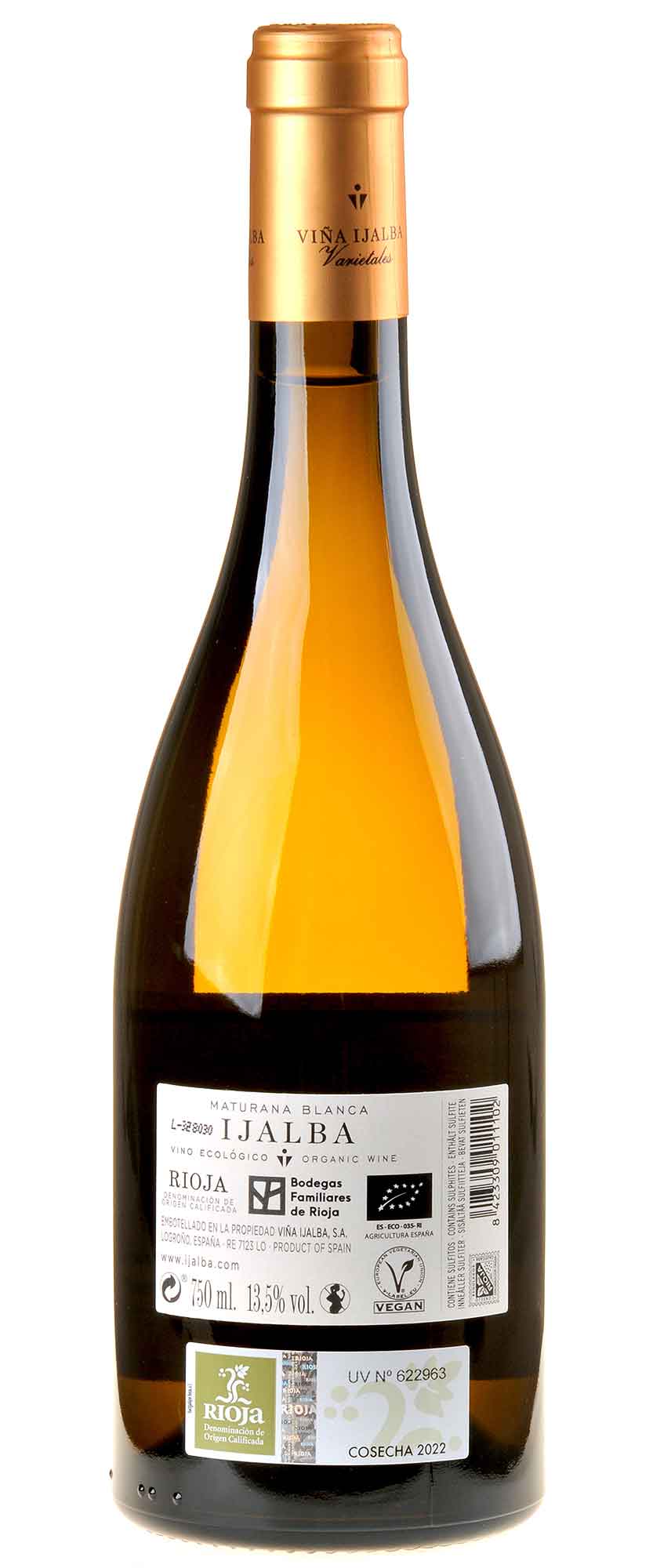 Bodega Viña Ijalba Maturana Blanca Bio 2022 Rücketikett