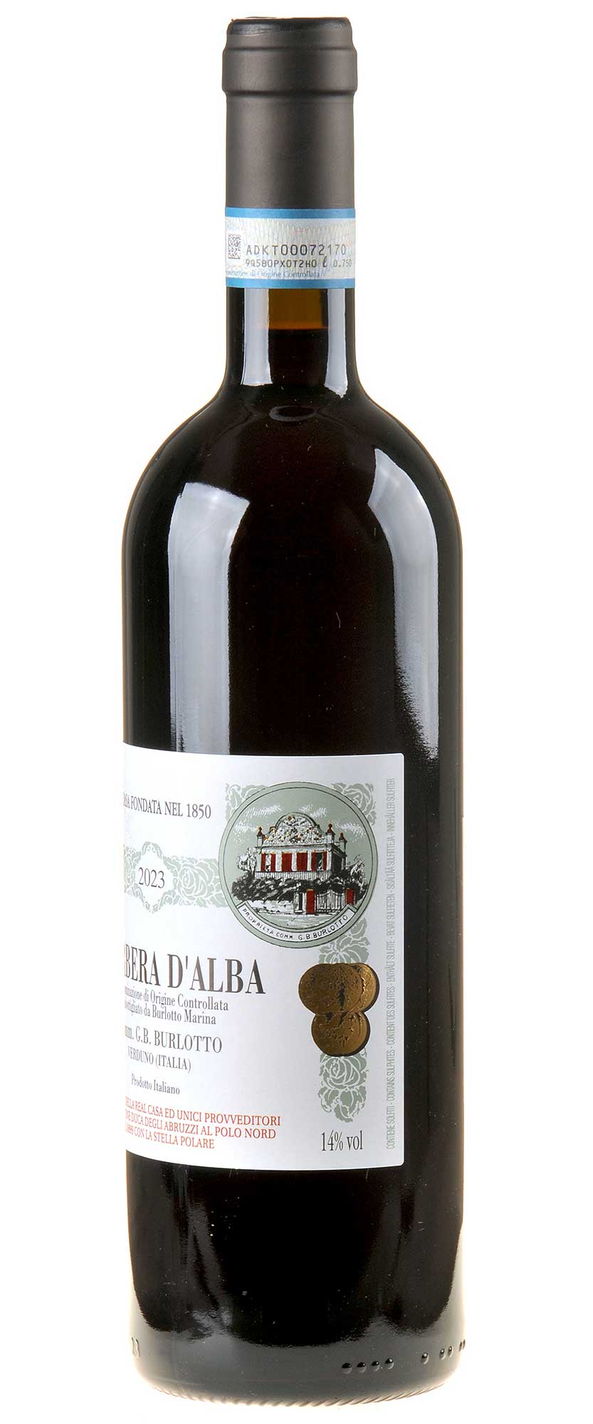 Comm. G.B. Burlotto Barbera d'Alba 2023 Seitenetikett