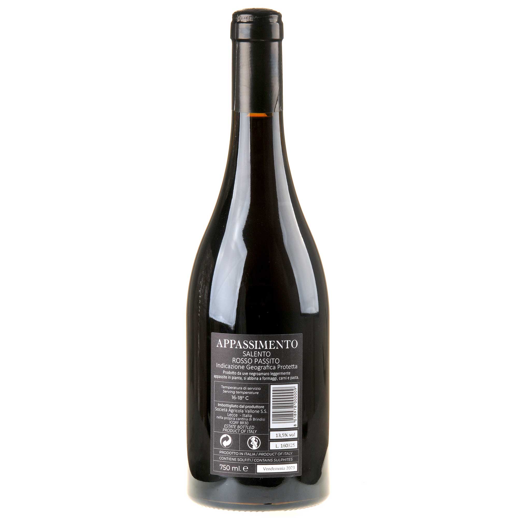 Vallone Appassimento Special Selection  2023 Ruecketikett