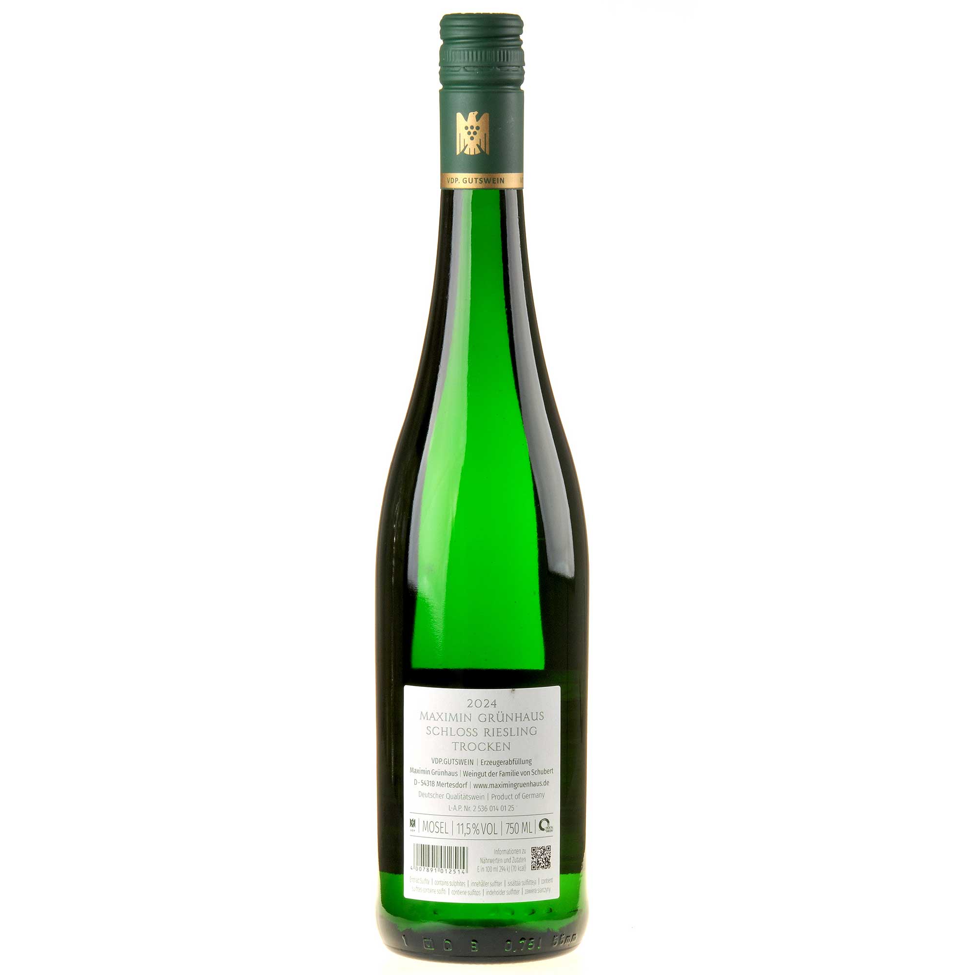 Maximin Grünhaus Riesling Schloss 2024 Ruecketikett