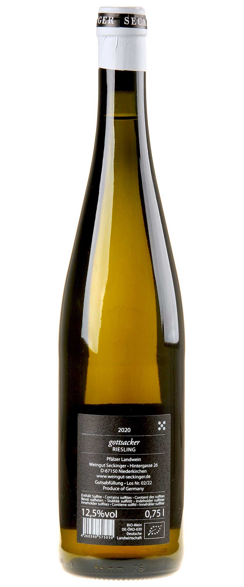 Seckinger Riesling Gottsacker Bio 2020 Rücketkett