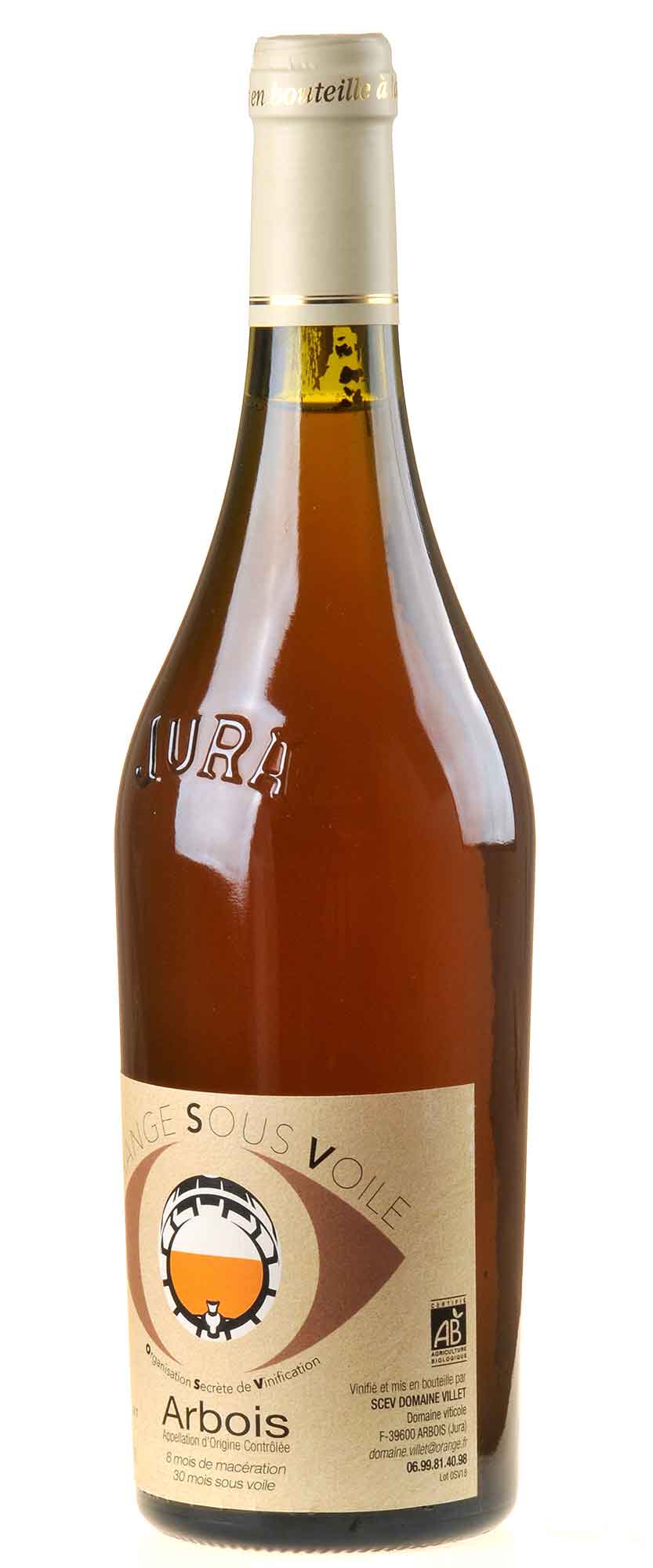 Domaine Villet Orange sous voile Bio 2018 rechts