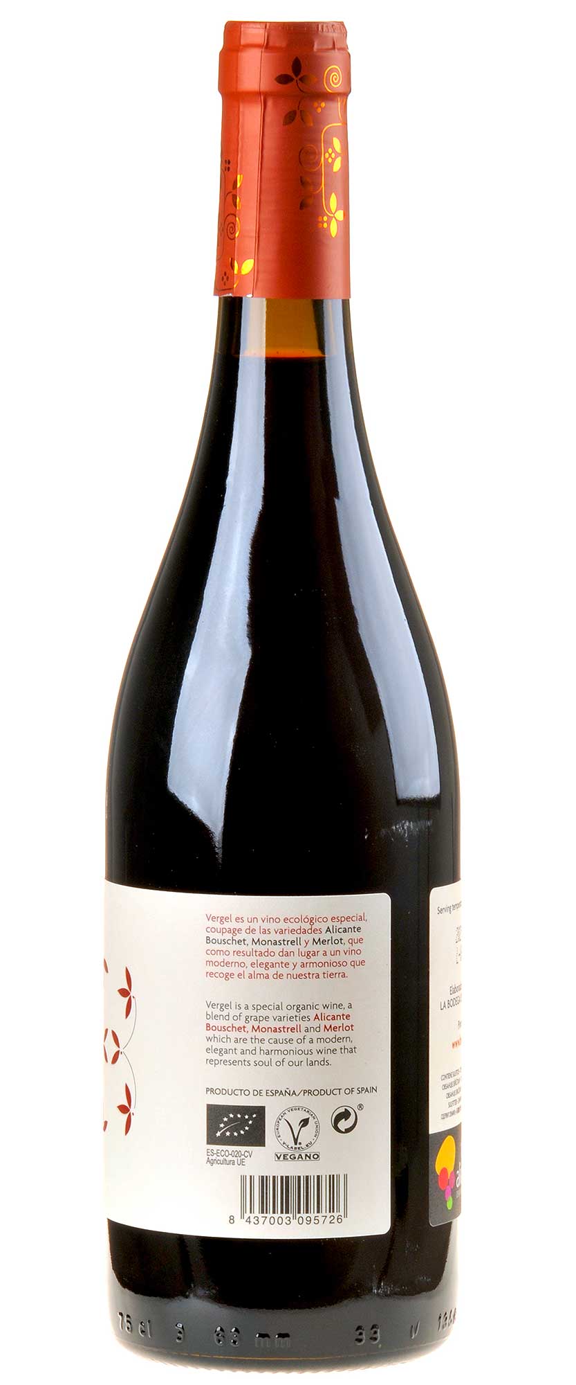 Bodegas Pinoso Vergel Red Bio 2021 Seitenetikett