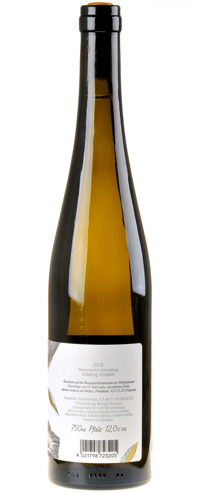 Weingut Eymann Riesling Schlossberg Bio 2019 Rücketikette