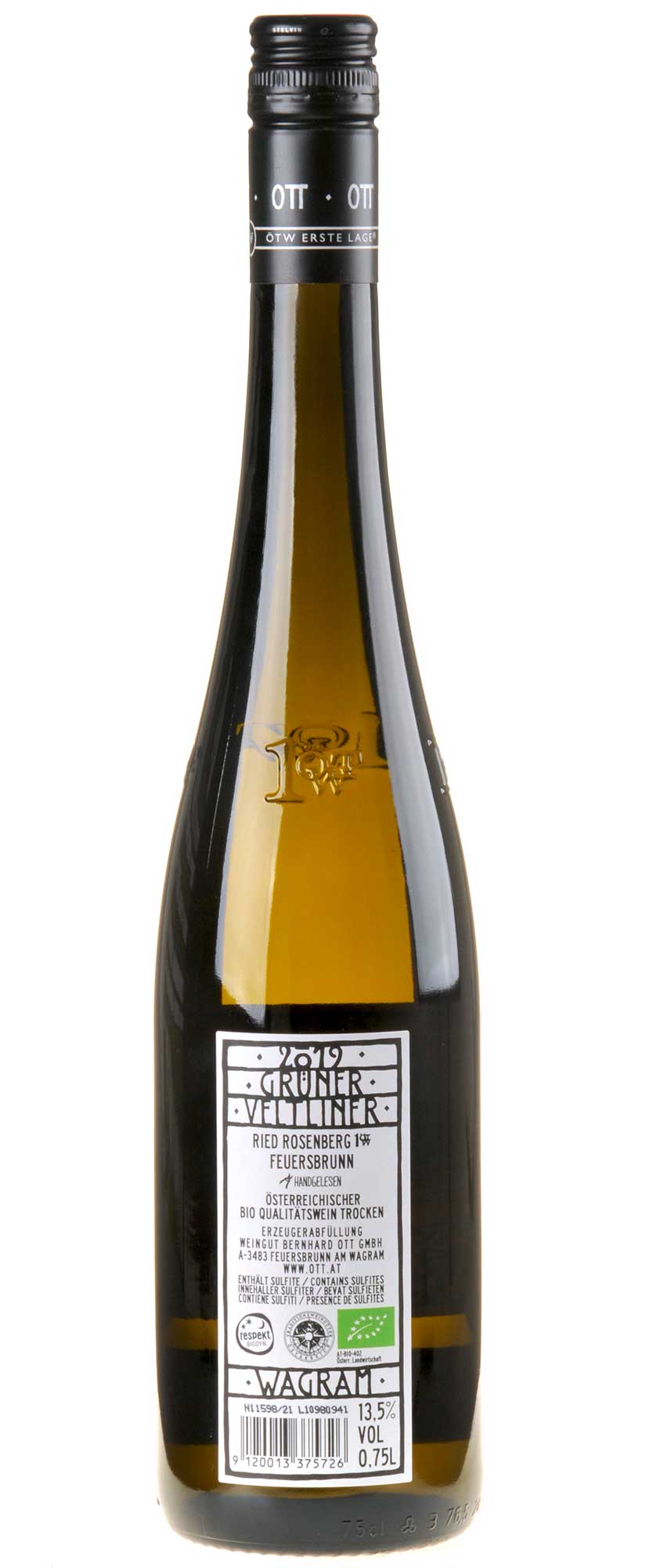 Bernhard Ott Grüner Veltliner Feuersbrunner Rosenberg Bio 2019 Rücketikette