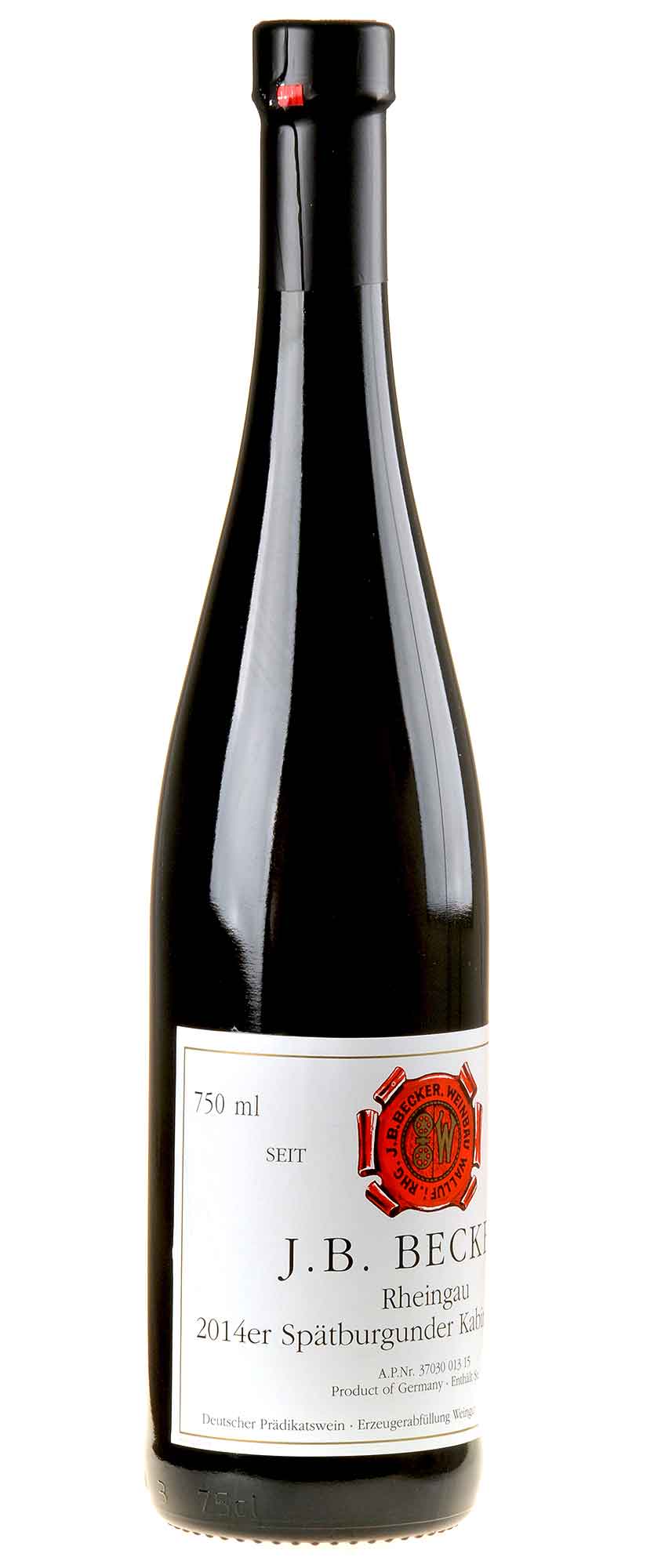 J.B.Becker Spätburgunder Kabinett trocken 2014 Rücketikett