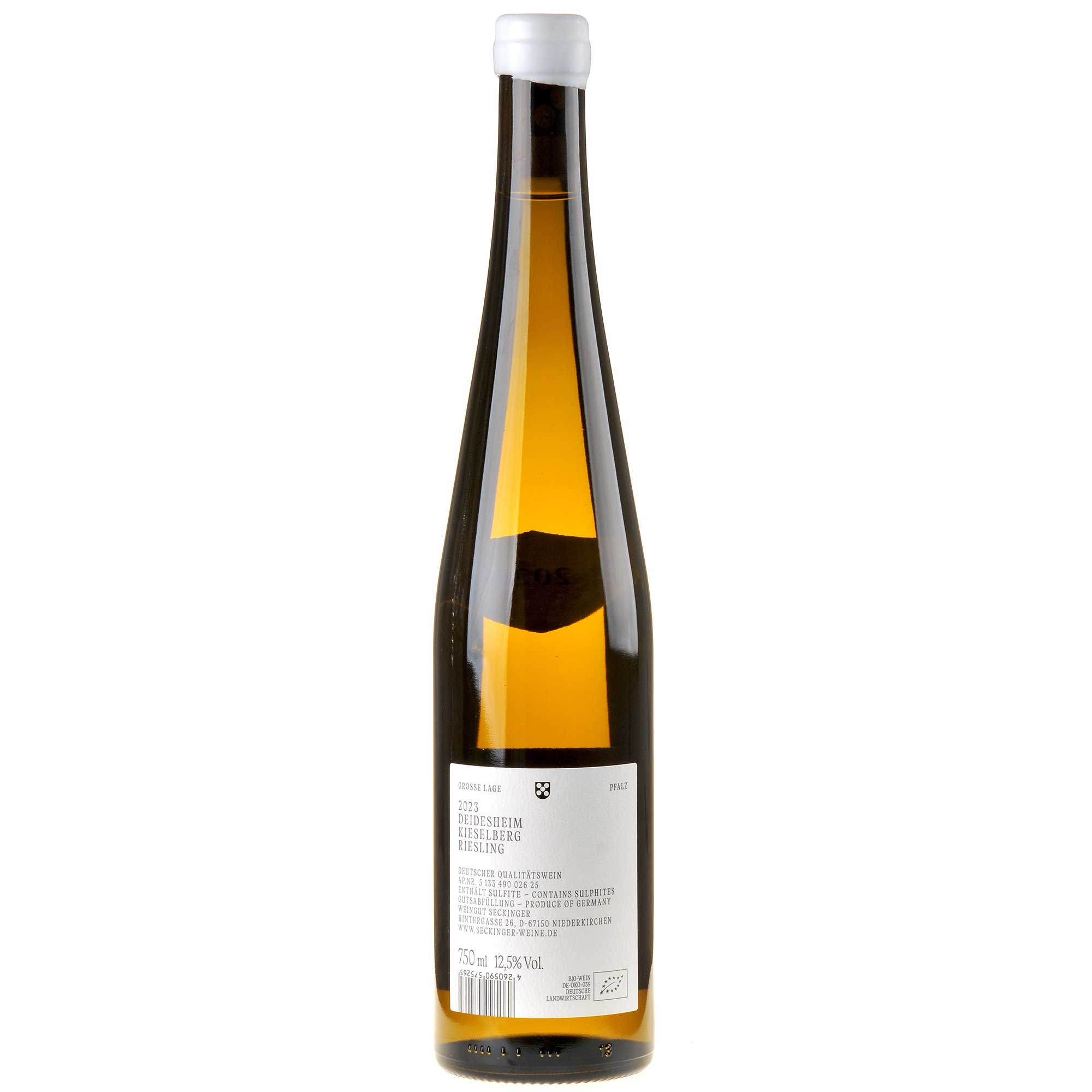 Seckinger Riesling Deidesheim Kieselberg Wurzelecht Bio 2023 Ruecketikett