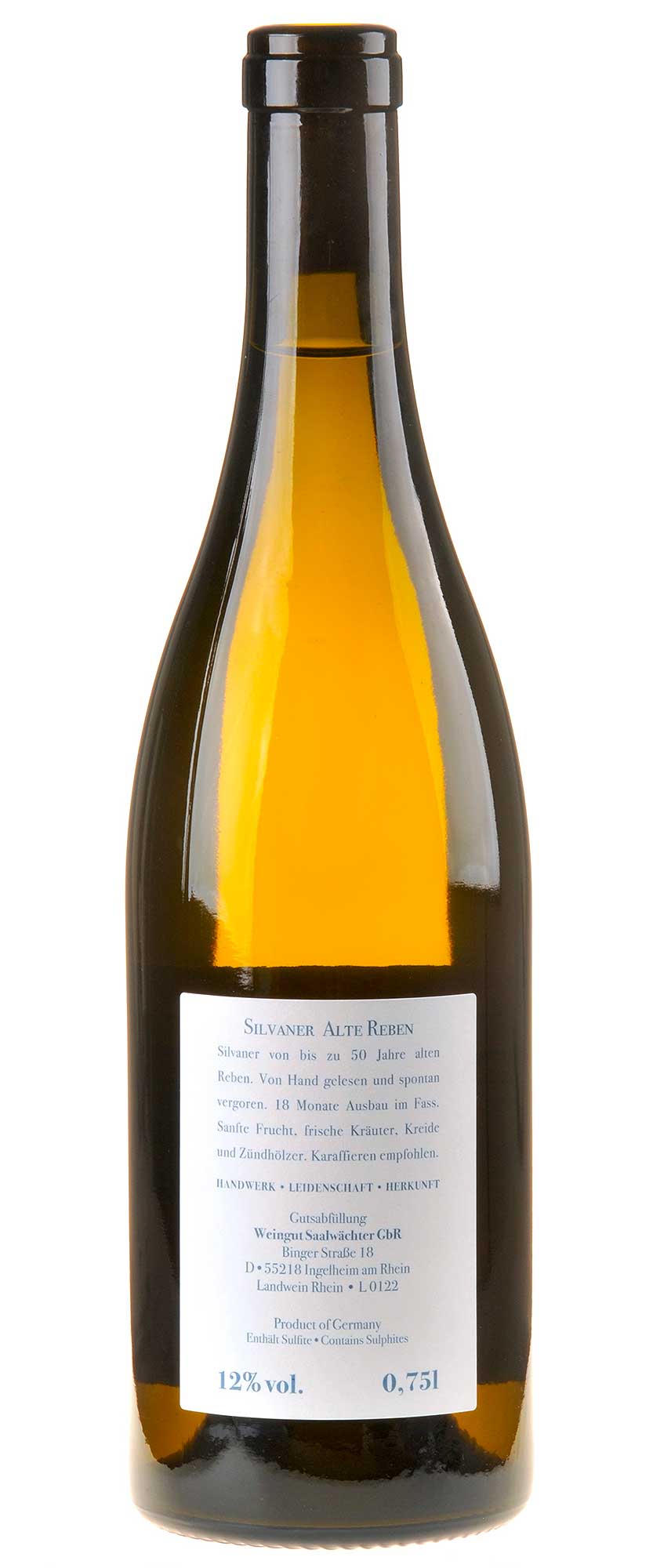 Bild Carsten Saalwächter Silvaner Alte Reben 2022 Rücketikett
