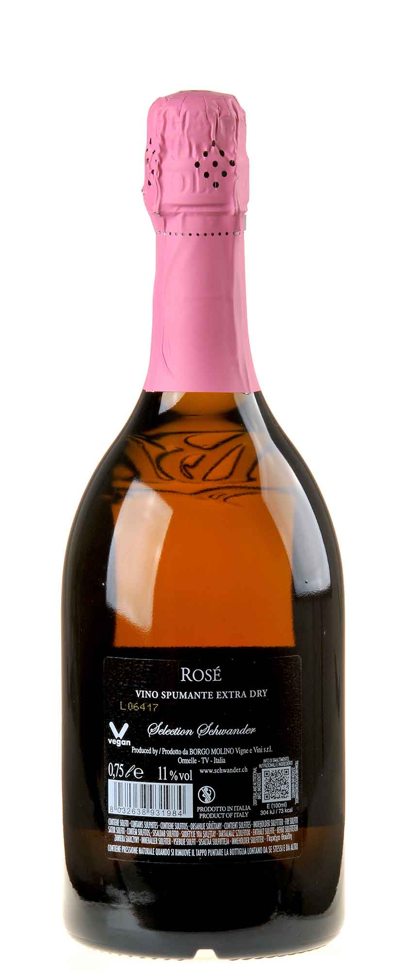 Borgo Molino Spumante Rosé Contessina Extra Dry Rücketikett