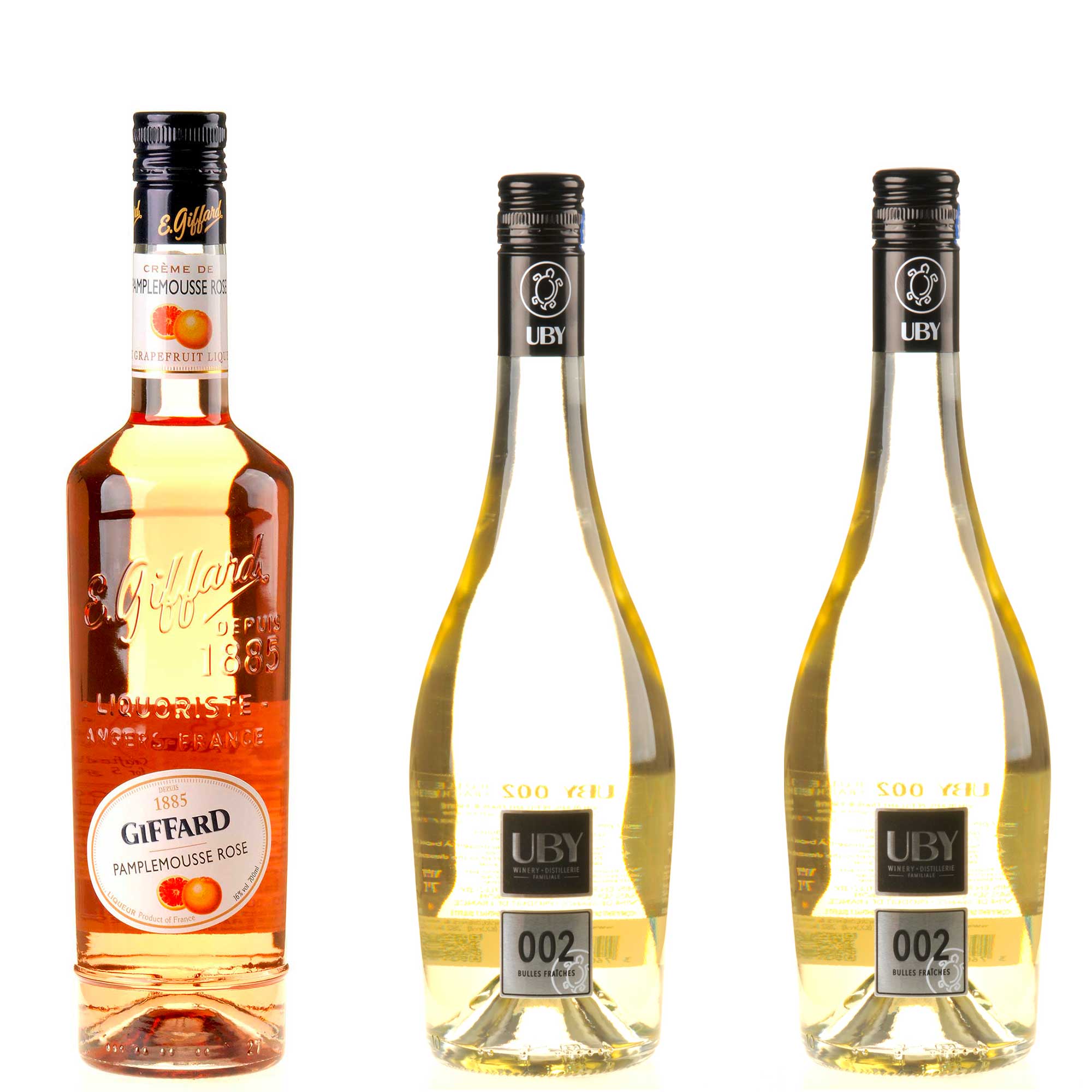 3er-Packet Nizza Pampelmuse mit Uby No 2 & Giffard Pink Grape Likör