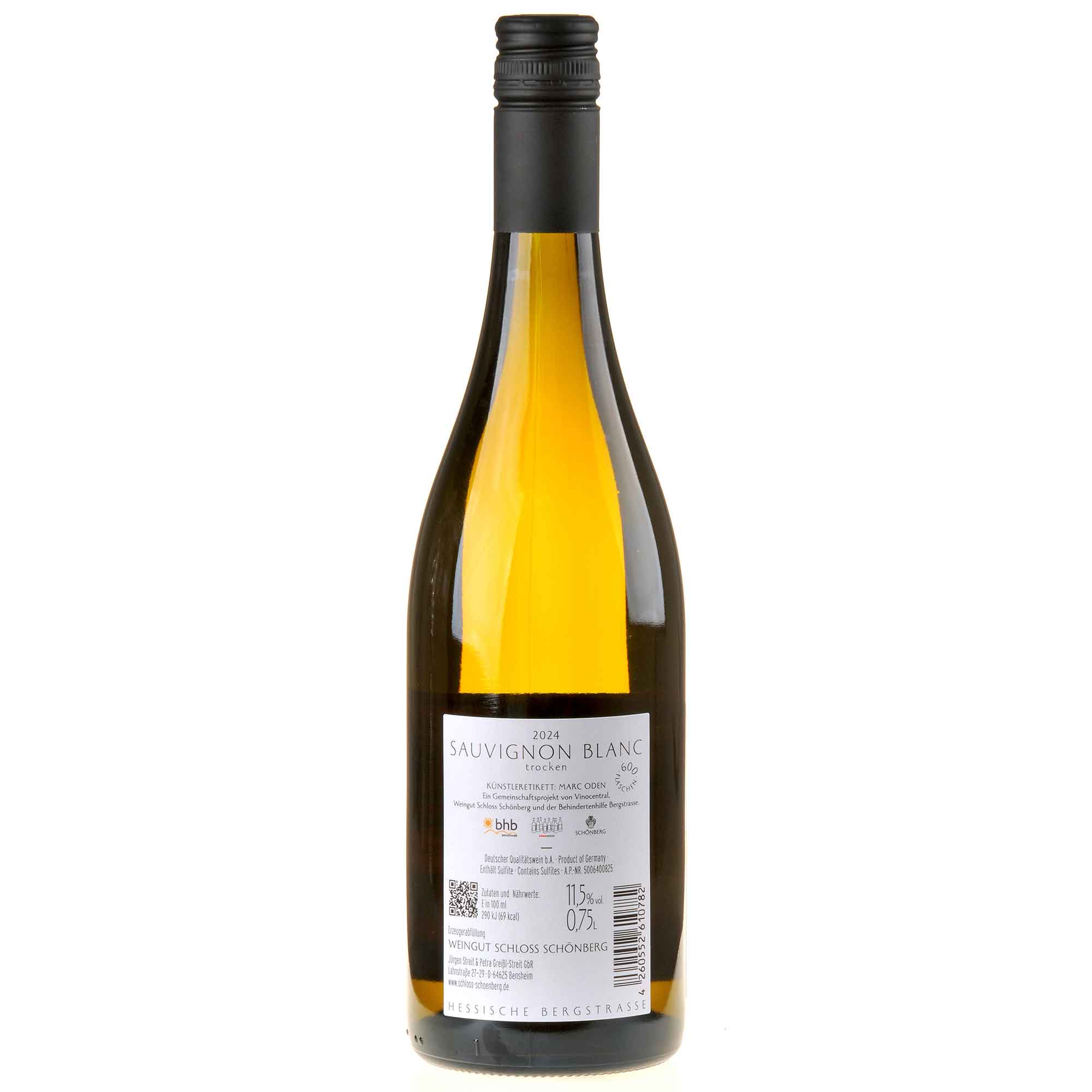 Weingut Schloss Schönberg Sauvignon Blanc vinocentral UNIKAT 2024 Rücketikett