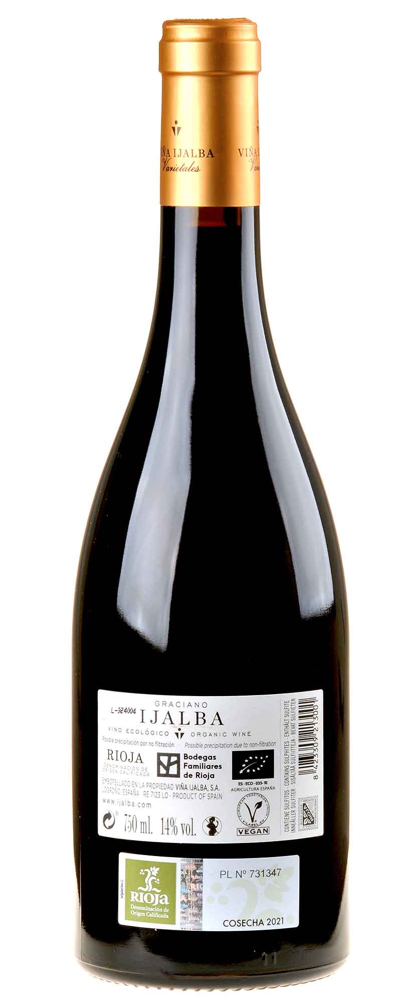 Bodega Viña Ijalba Graciano Tinto Bio 2021 Rücketikett