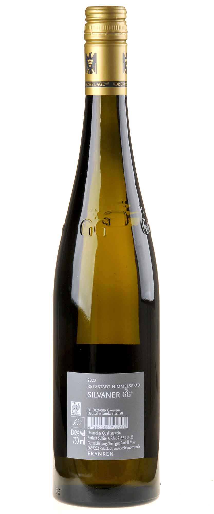 Weingut Rudolf May Silvaner Himmelspfad Großes Gewächs 2022 Rücketikett