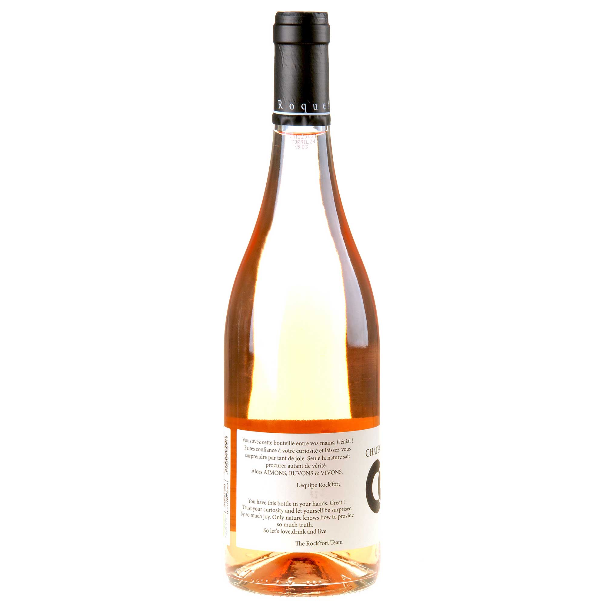 Château de Roquefort Corail Rosé Côtes de Provence Bio 2024 Rücketikett