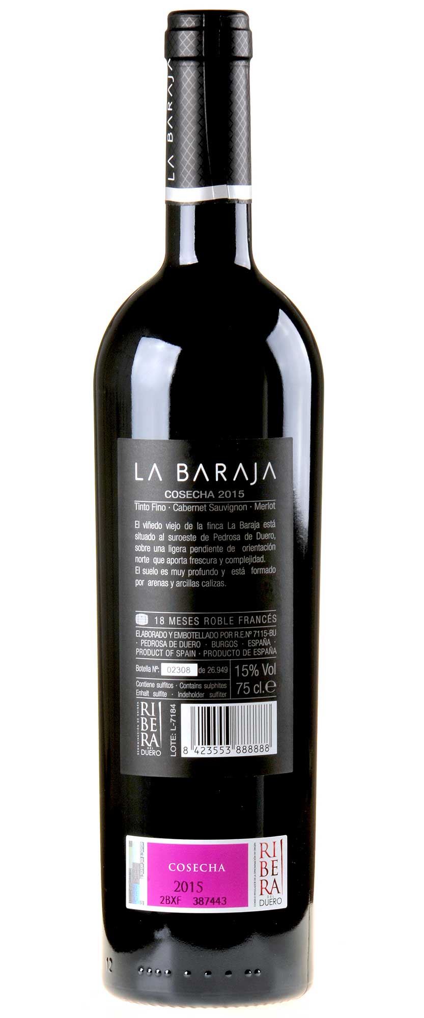 Vina Vilano Ribera del Duero La Baraja 2015 Rücketikette