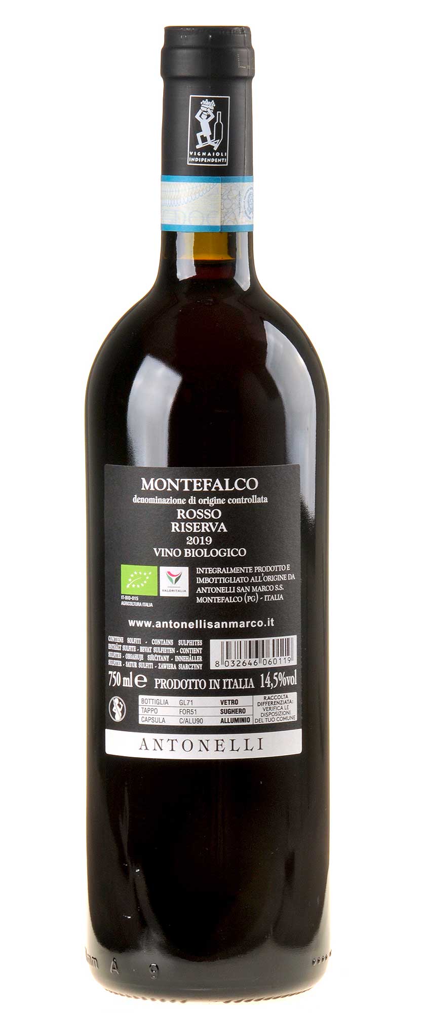 Antonelli Montefalco Rosso Riserva Bio 2016 Rücketikett
