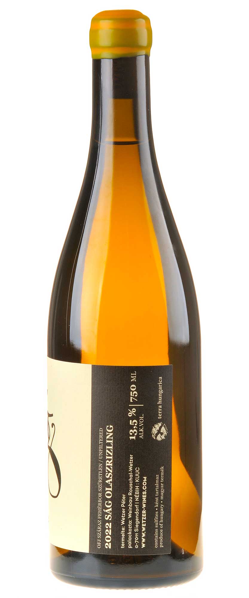Bild Peter Wetzer Ság Olazriesling 2022 Rücketikett