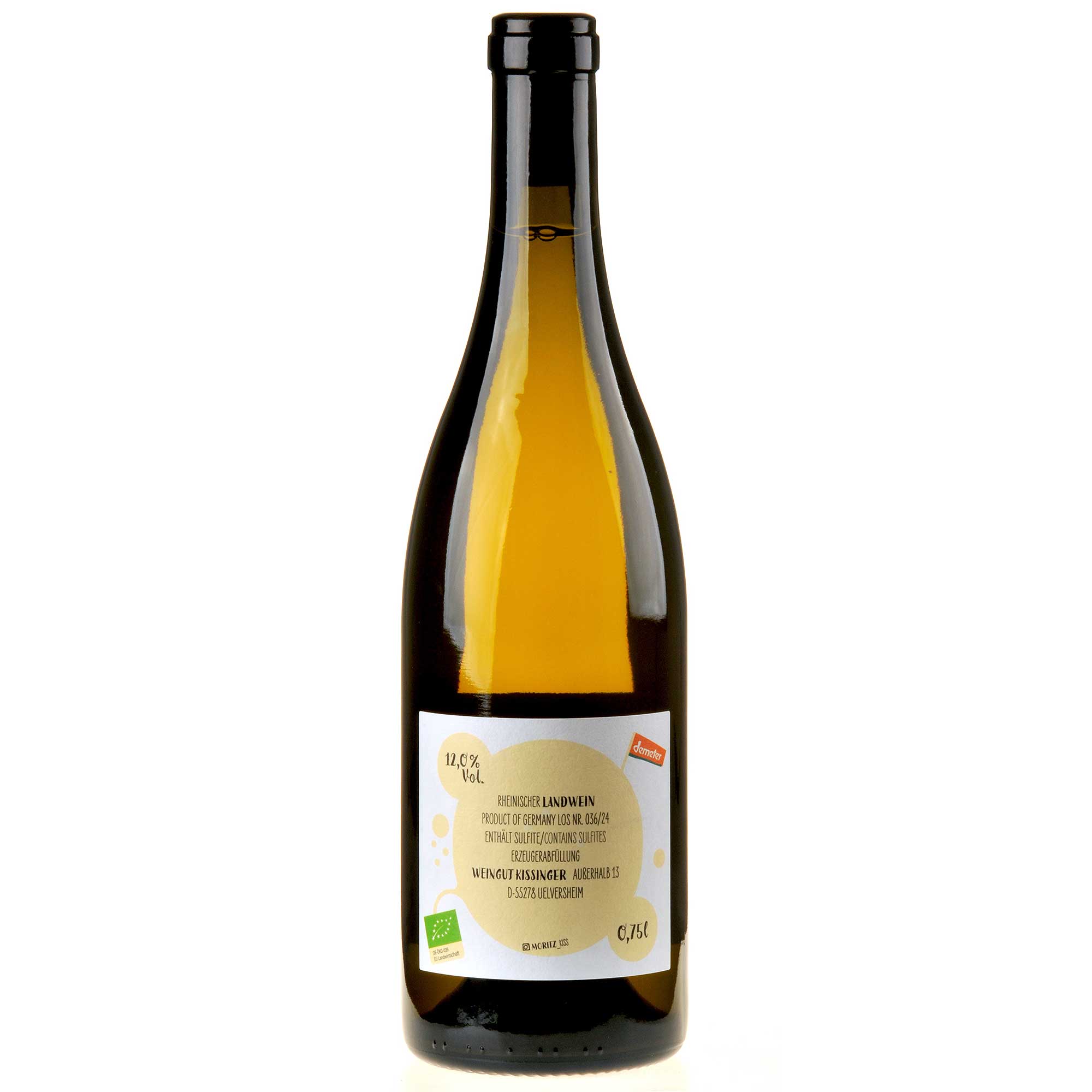 Kissinger-Bähr Null Ohm weiß Bio Ruecketikett