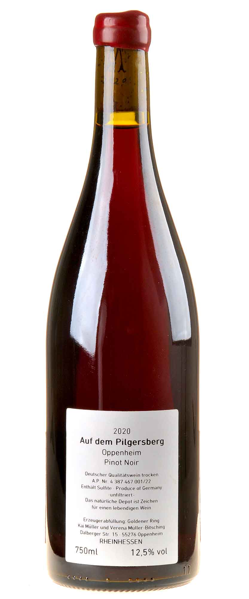 Goldener Ring - Kai Müller Pinot Noir Auf dem Pilgersberg 2020 Rücketikett