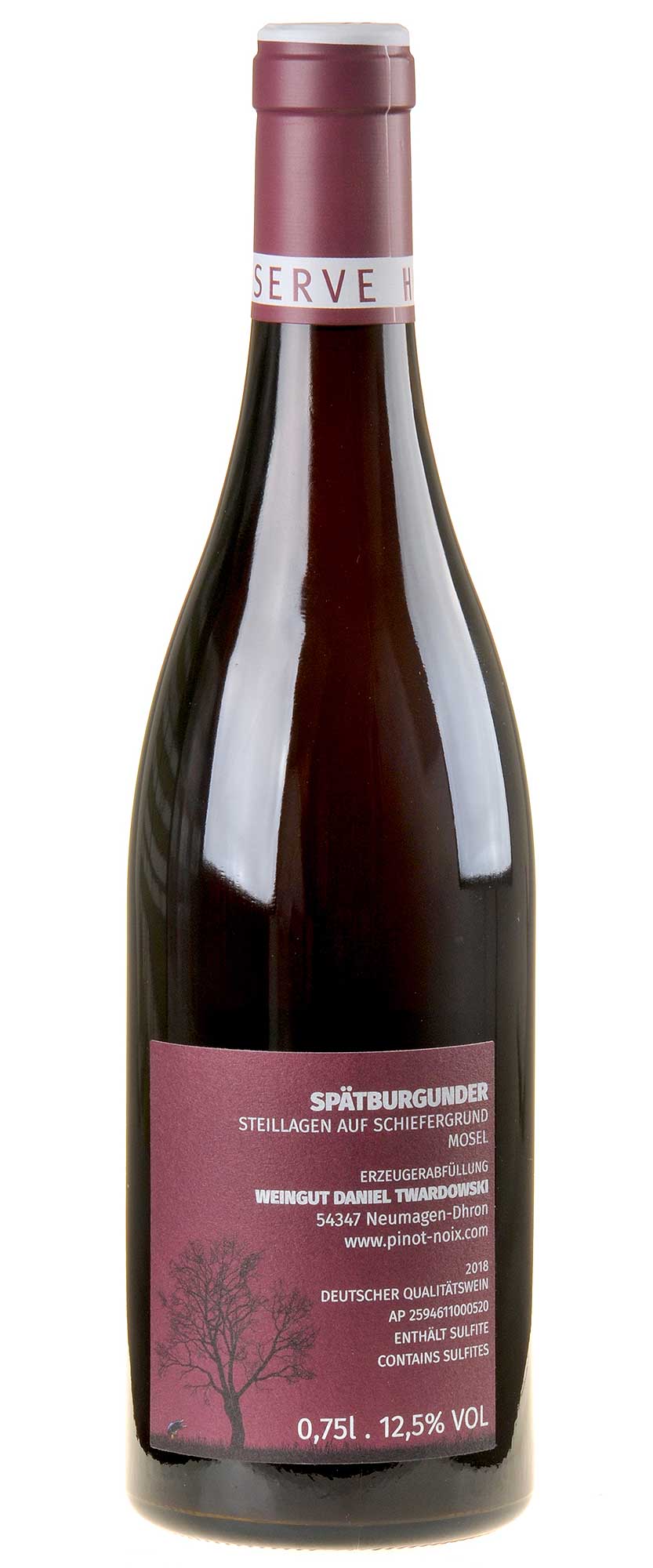 Daniel Twardowski Pinot Noix Hofberg Réserve 2018 Rücketikett