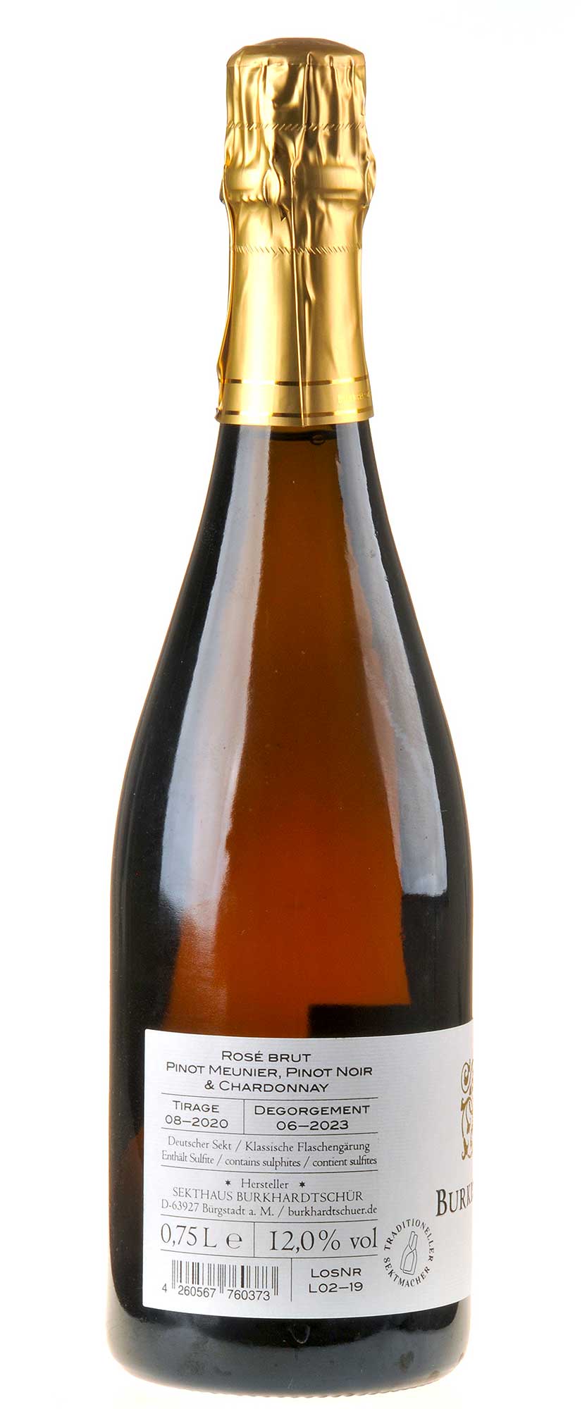 Bild Sekthaus BurkhardtSchür Rosé Brut Rücketikett