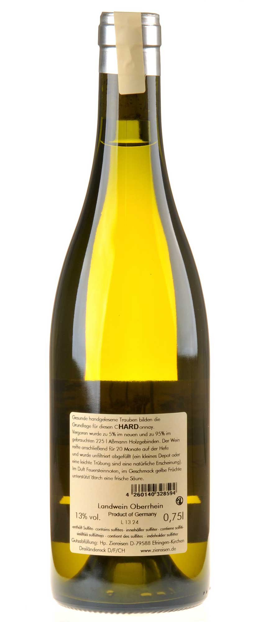 Weingut Ziereisen Chardonnay HA 2022 Rücketikett