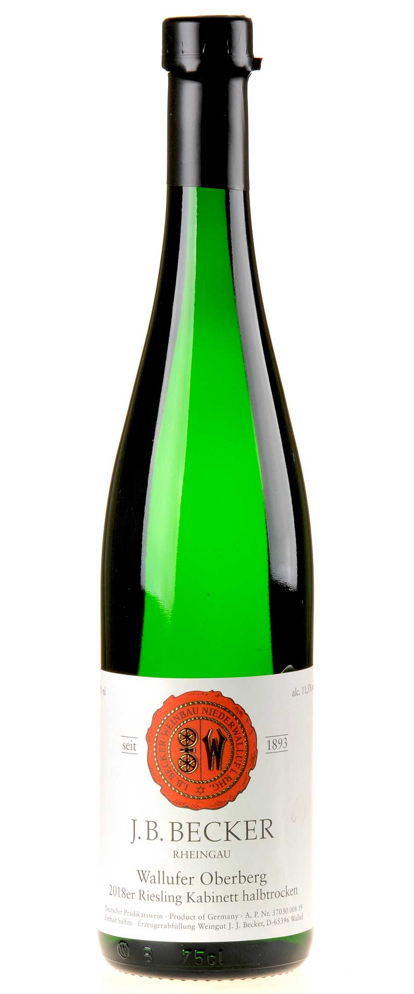 J.B.Becker Wallufer Oberberg Riesling Kabinett Halbtrocken 2018