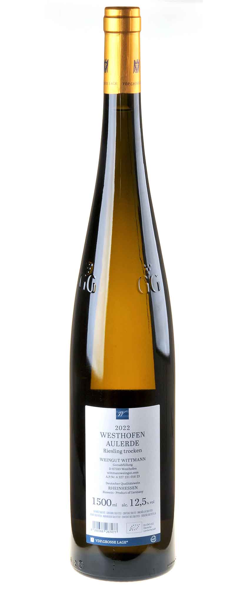 Weingut Wittmann Riesling Aulerde Großes Gewächs 2022 Magnum Rücketikett