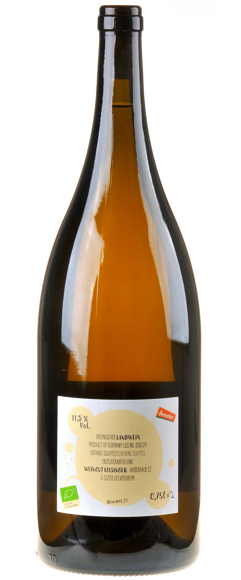 Moritz Kissinger Null Ohm weiß Bio 2023 Magnum Rücketikett