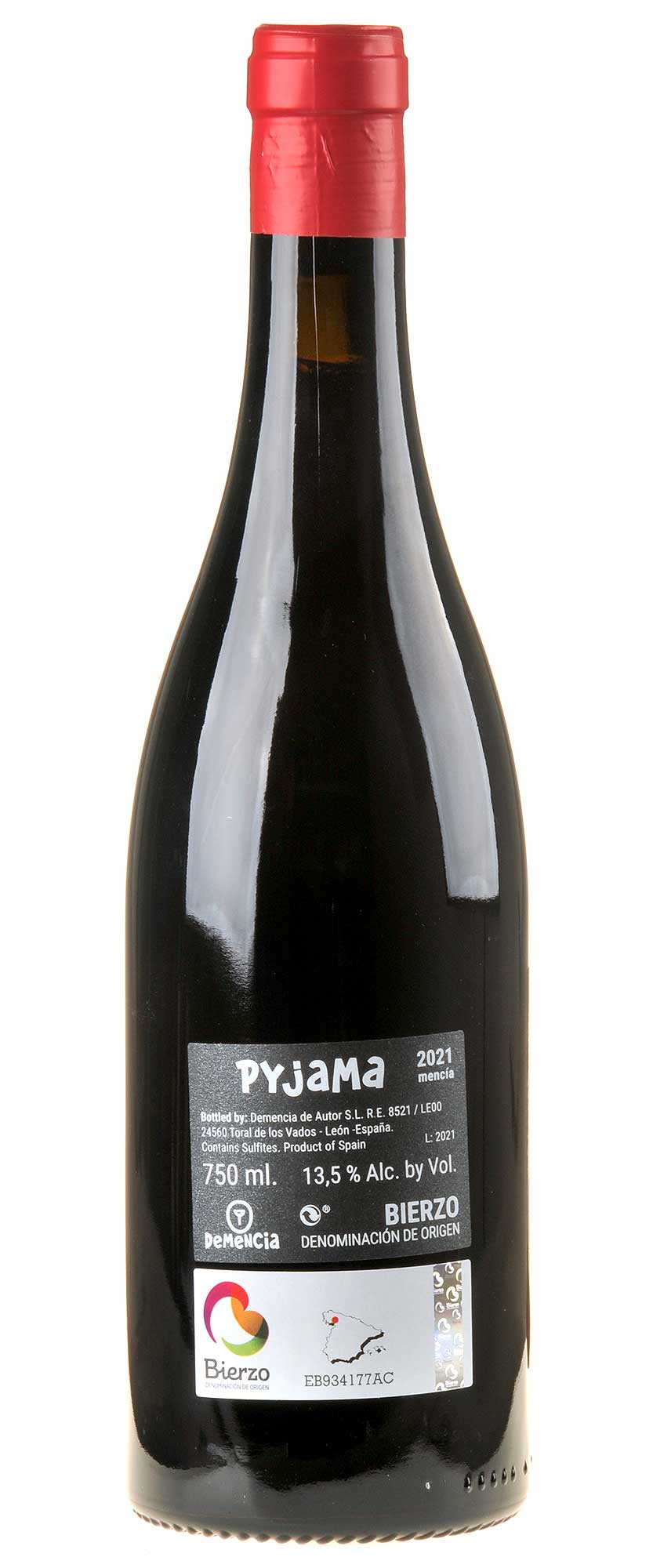 Bodegas Demencia de Autor Mencía Pyjama 2021 Rücketikett