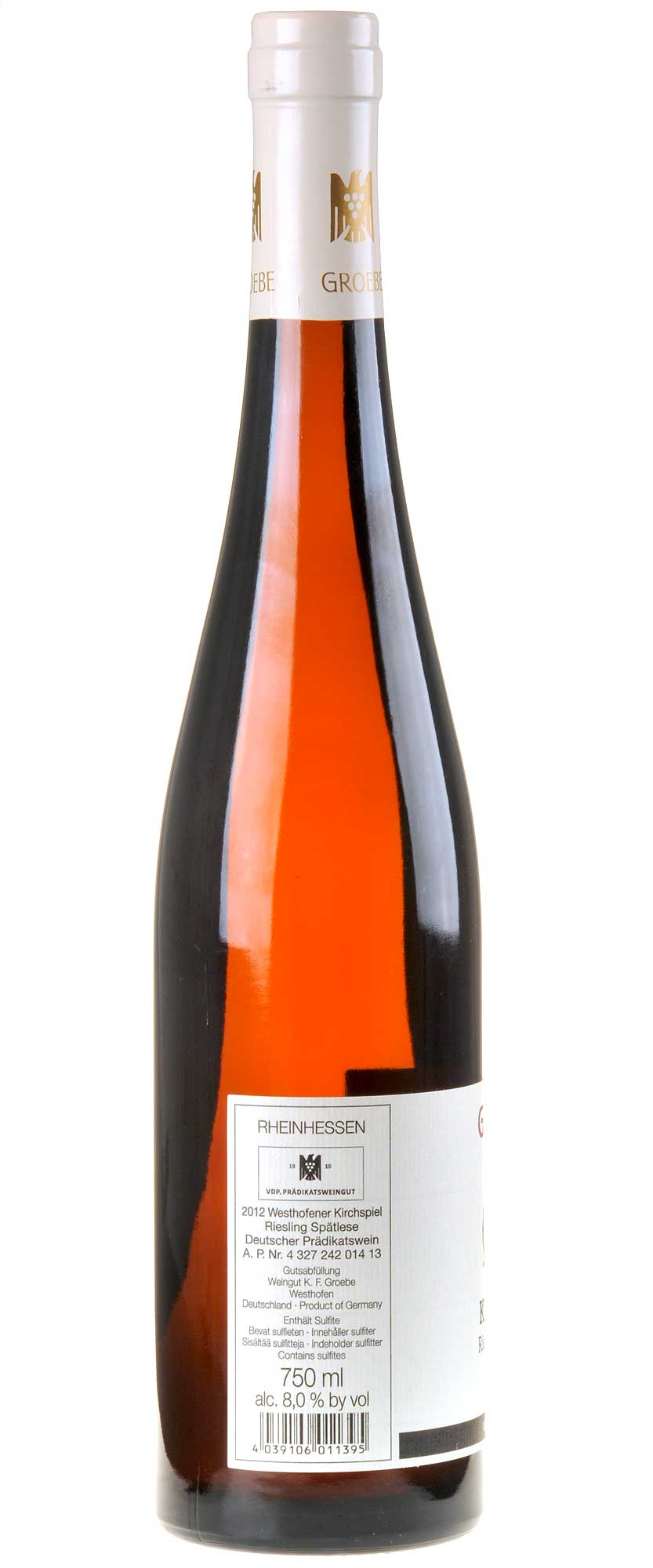Groebe Kirchspiel Riesling Spätlese 2012 Rücketikette