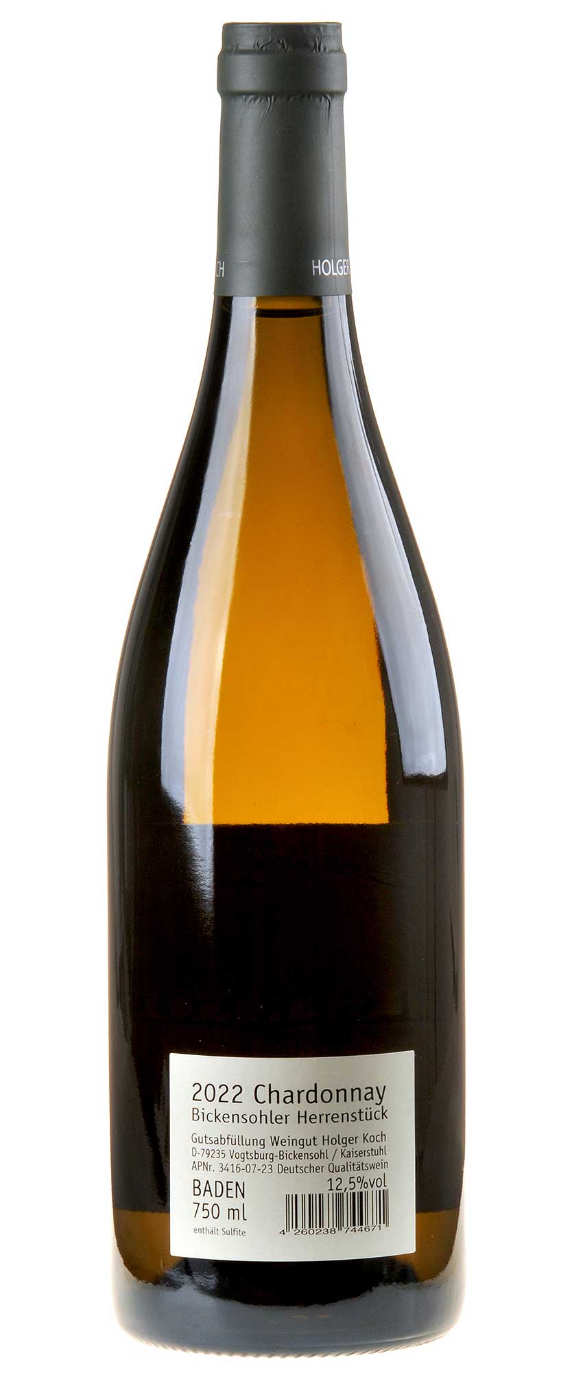 Holger Koch Chardonnay Herrenstück 2022 Rücketikett