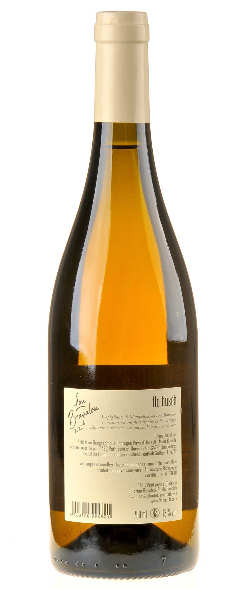 Flo Busch Lou Bragalou 2022 Rücketikett