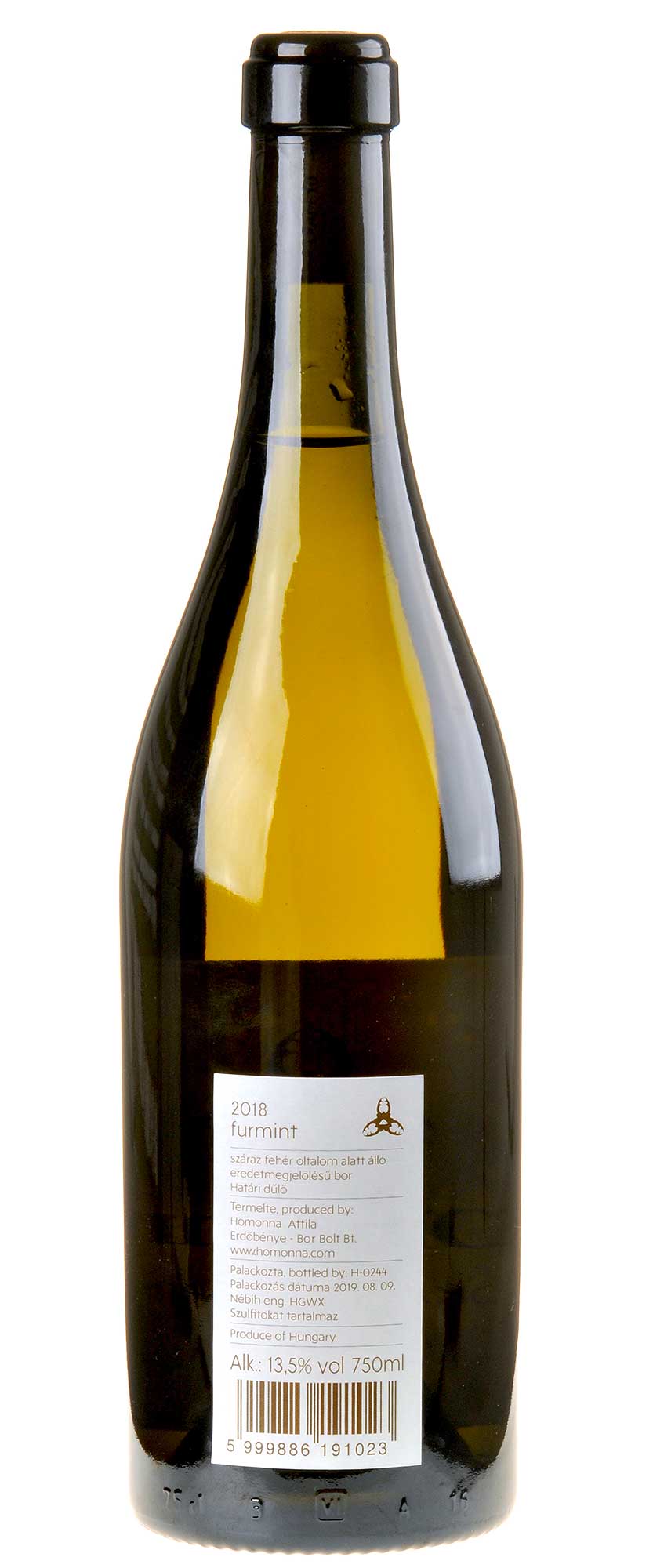 Attila Homonna Tokaji Furmint Hatari 2018 Rücketikette