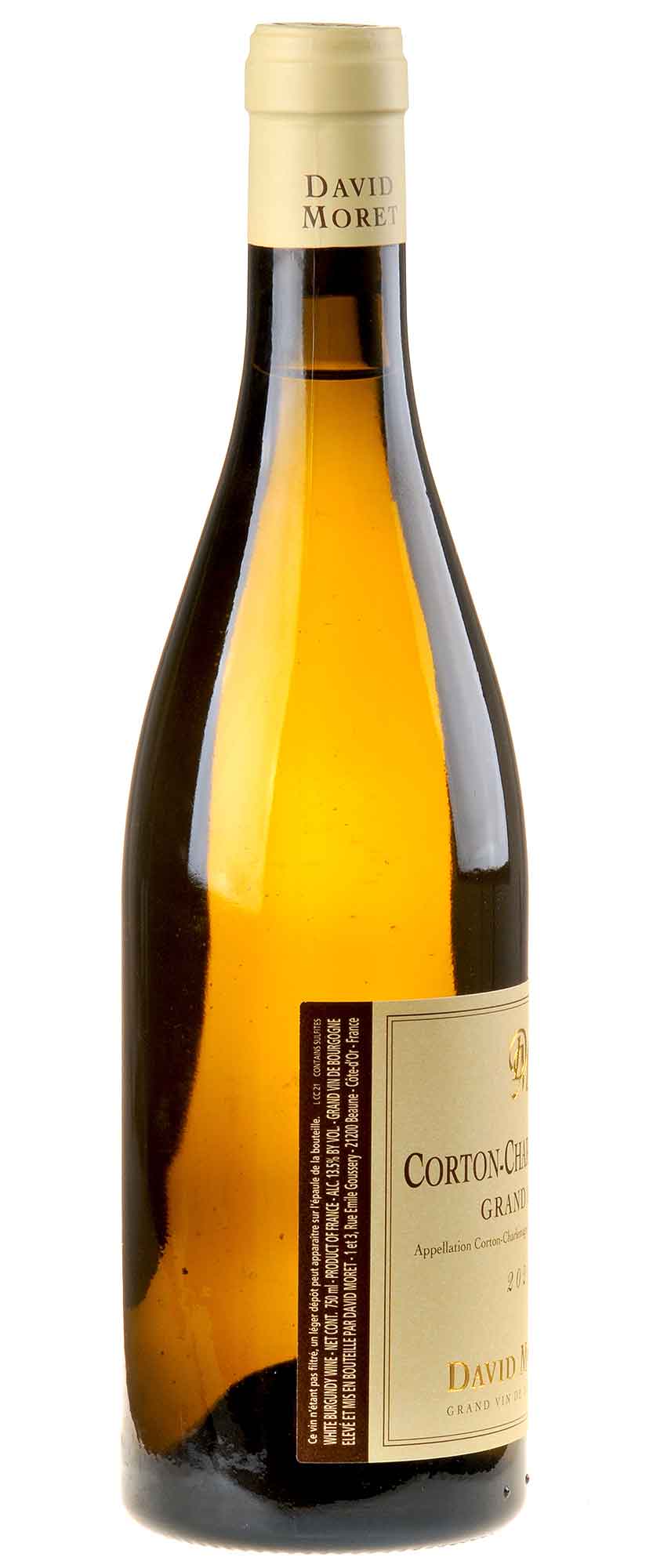 David Moret Corton Charlemagne Grand Cru 2021 Rücketikett