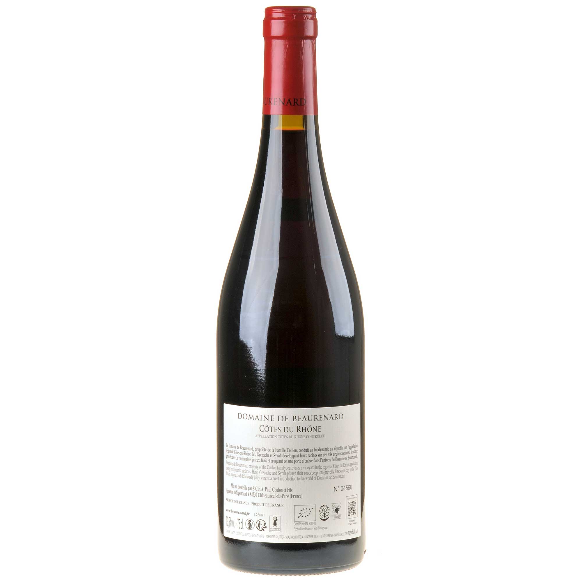 Domaine de Beaurenard Côtes du Rhône Rouge Bio 2024 Ruecketikett