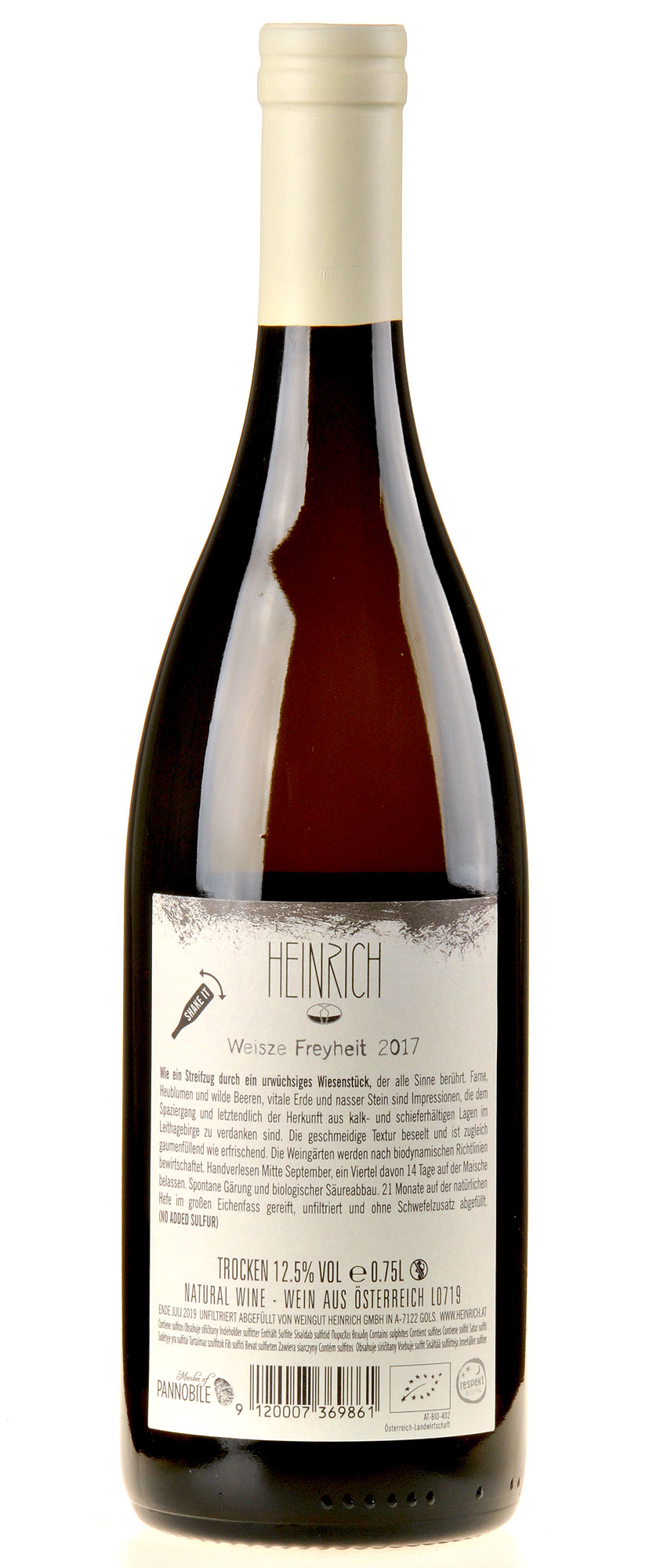 Heinrich Weisze Freyheit Bio 2017 Rücketikette