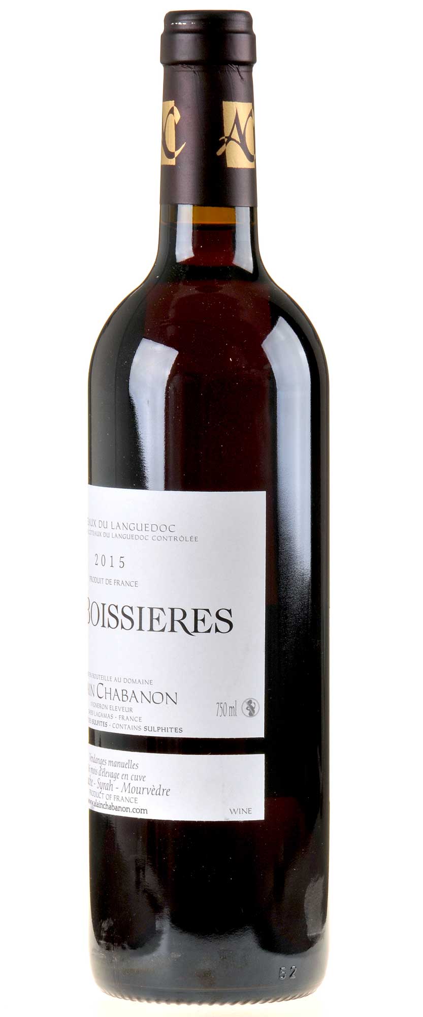 Domaine Alain Chabanon Les Boissieres 2015 Bio rechts
